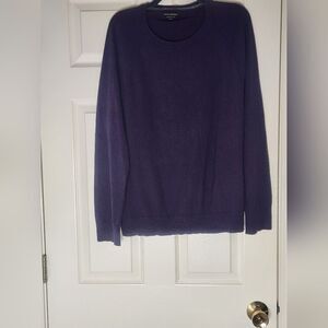 Banana Republick L Matte Purple Lngslvs Knit CASHEMER SILK Blend Women's Sweater